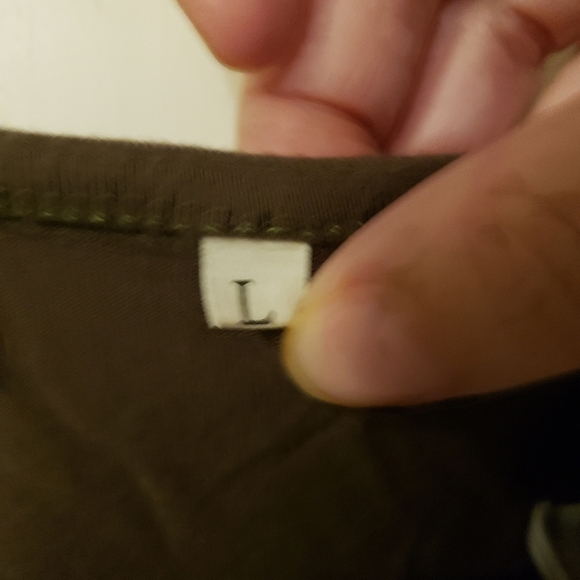 Olive Green Gray Cropped Tee - Picture 3 of 5